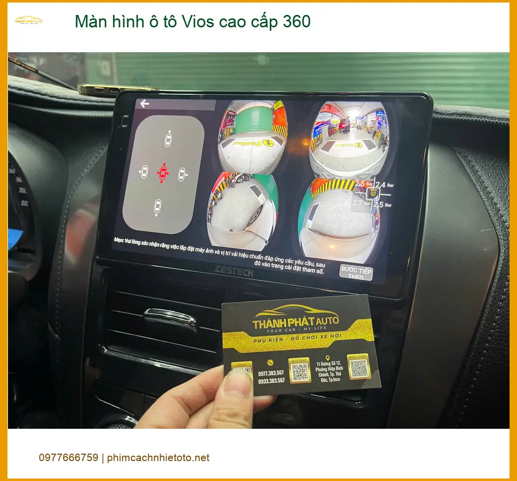 Anh Khải lắp màn hình ô tô Vios cao cấp 360 tại Nhà Bè để dễ dàng đậu xe hơn ảnh thực tế 2