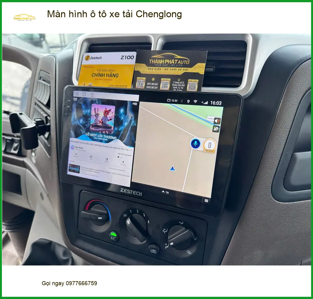 Chú Tấn lắp màn hình ô tô xe tải Chenglong H7 tại Gò Vấp để thuận tiện công việc