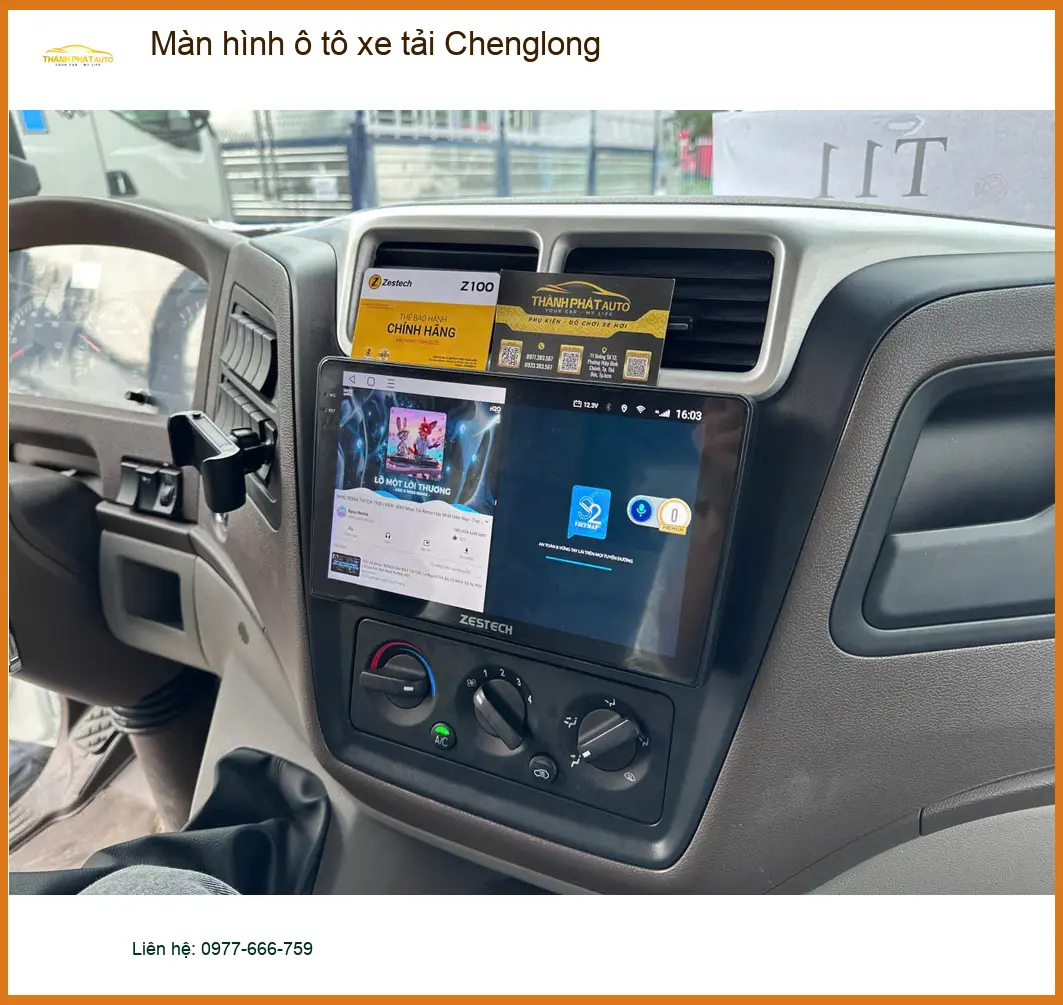 Chú Tấn lắp màn hình ô tô xe tải Chenglong H7 tại Gò Vấp để thuận tiện công việc ảnh thực tế 4