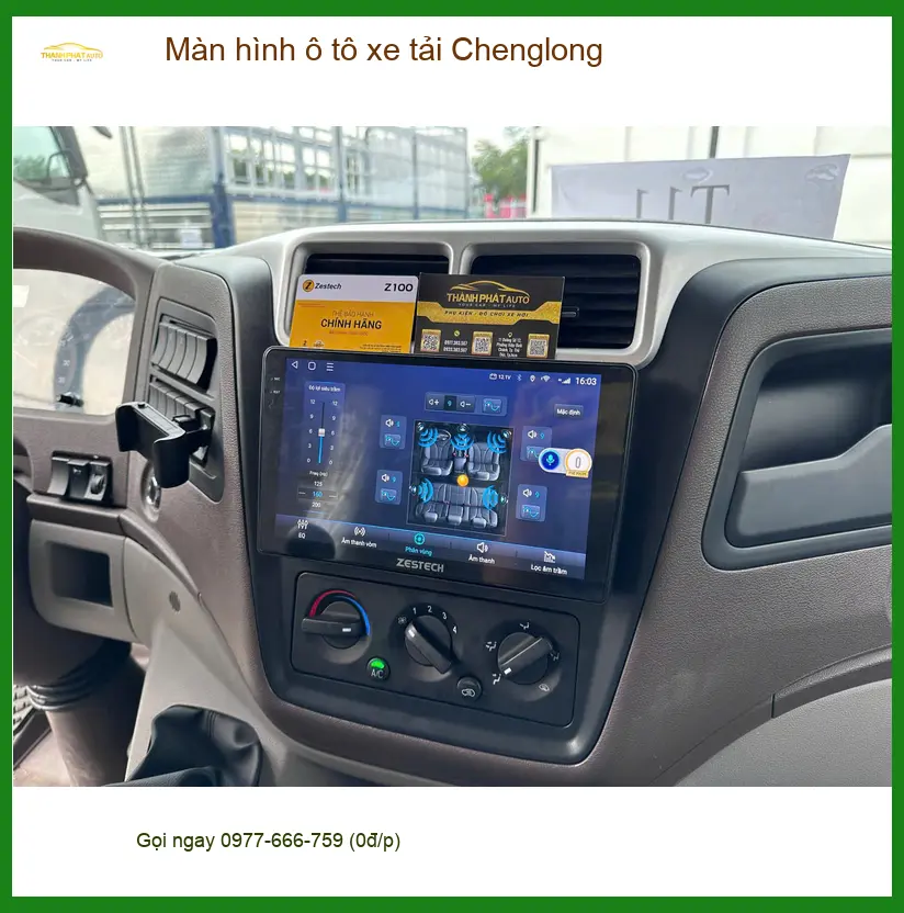 Bác Dũng lắp màn hình xe tải Chenglong tại Quận 9 để công việc thuận tiện ảnh thực tế 2