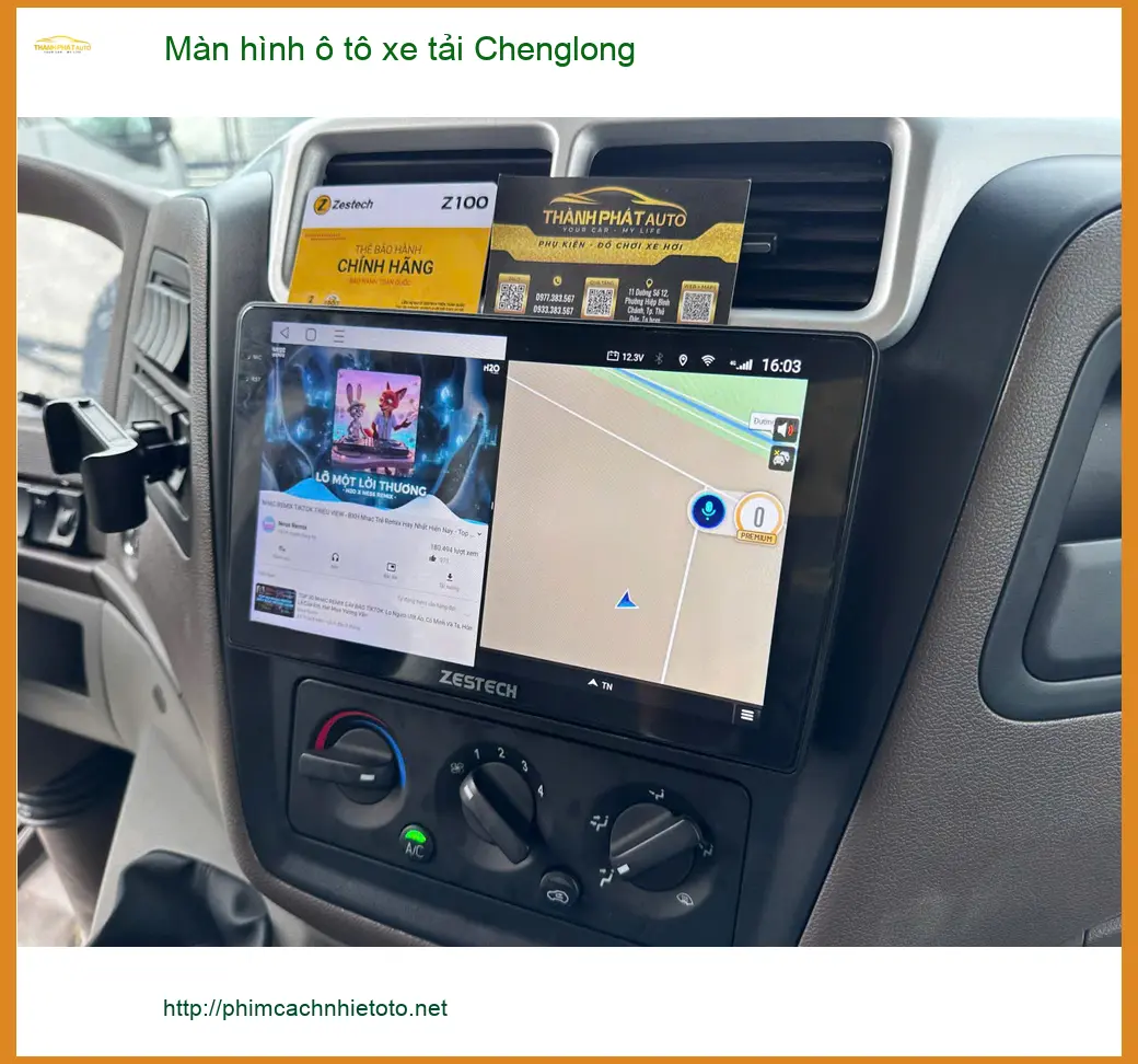 Anh Khải lắp màn hình ô tô cho xe tải Chenglong H7 tại Quận 2 để thuận tiện di chuyển ảnh thực tế 2