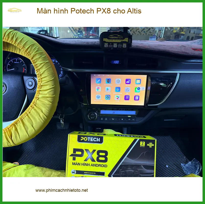 Cô Lan lắp màn hình Potech PX8 cho Altis tại Quận Bình Tân để nâng cấp trải nghiệm lái xe ảnh thực tế 3