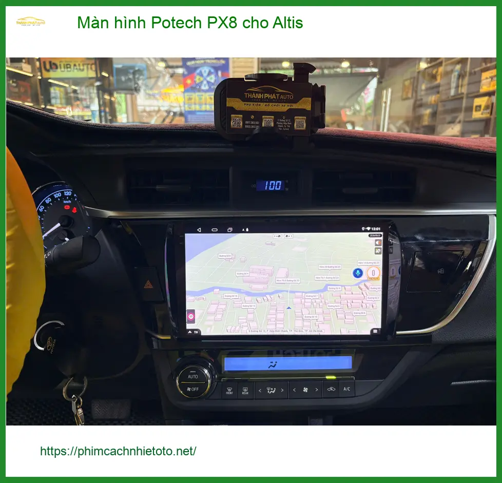 Cô Lan lắp màn hình Potech PX8 cho Altis tại Quận Bình Tân để nâng cấp trải nghiệm lái xe ảnh thực tế 4
