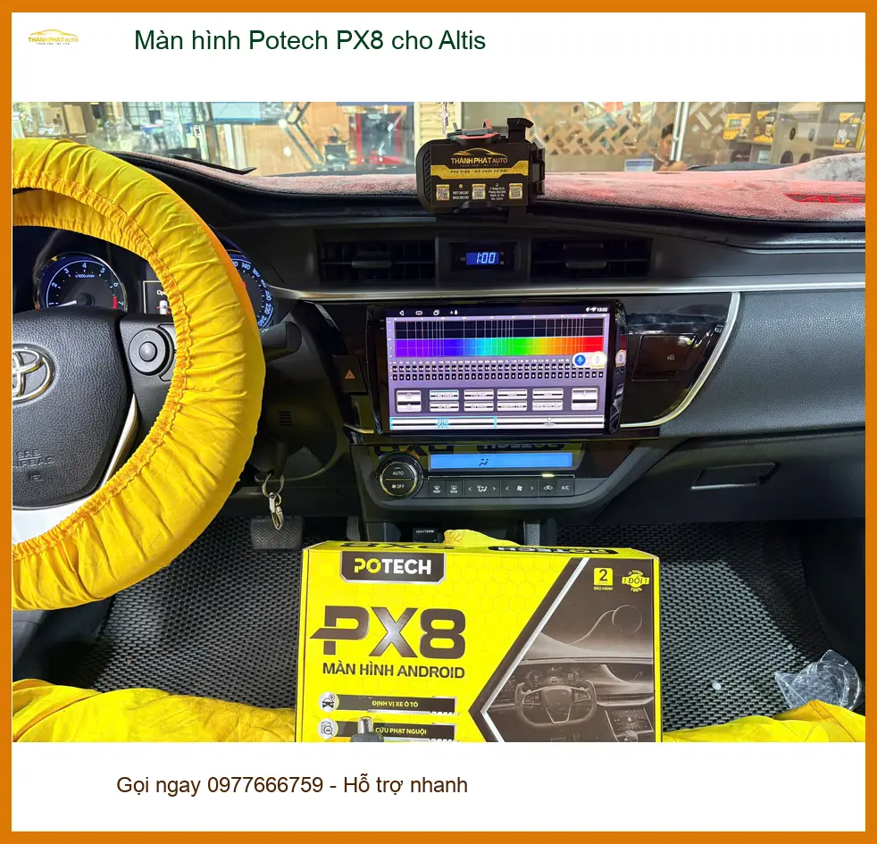 Cô Lan lắp màn hình Potech PX8 cho Altis tại Quận Bình Tân để nâng cấp trải nghiệm lái xe ảnh thực tế 5