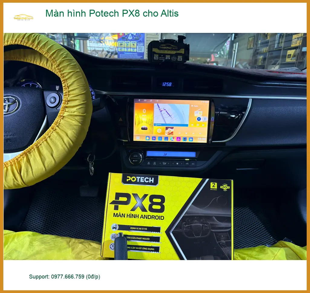 Anh Khải lắp màn hình Potech PX8 Altis Quận Nhà Bè nâng cấp xe