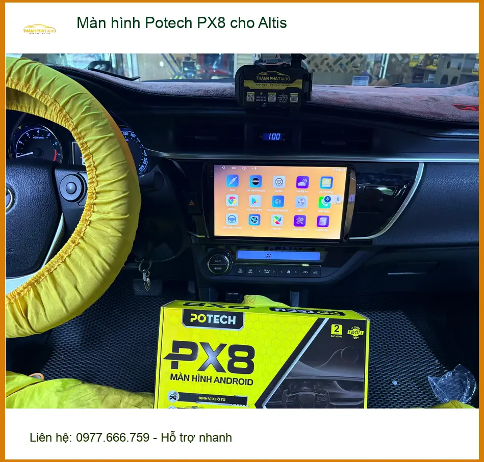 Anh Khải lắp màn hình Potech PX8 Altis Quận Nhà Bè nâng cấp xe ảnh thực tế 3