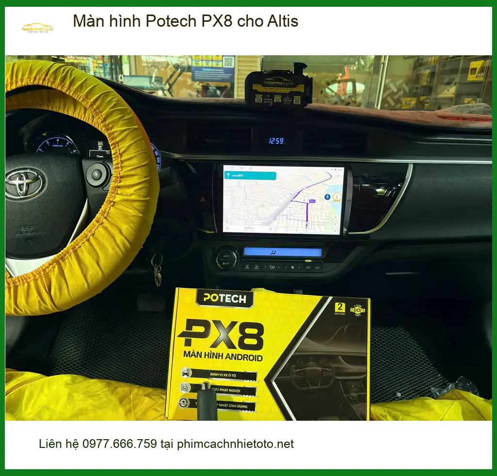 Anh Khải lắp màn hình Potech PX8 Altis Quận Nhà Bè nâng cấp xe ảnh thực tế 4