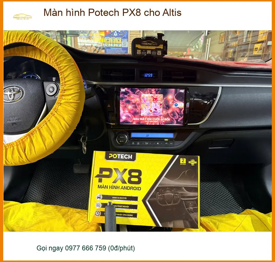Anh Khải lắp màn hình Potech PX8 Altis Quận Nhà Bè nâng cấp xe ảnh thực tế 5
