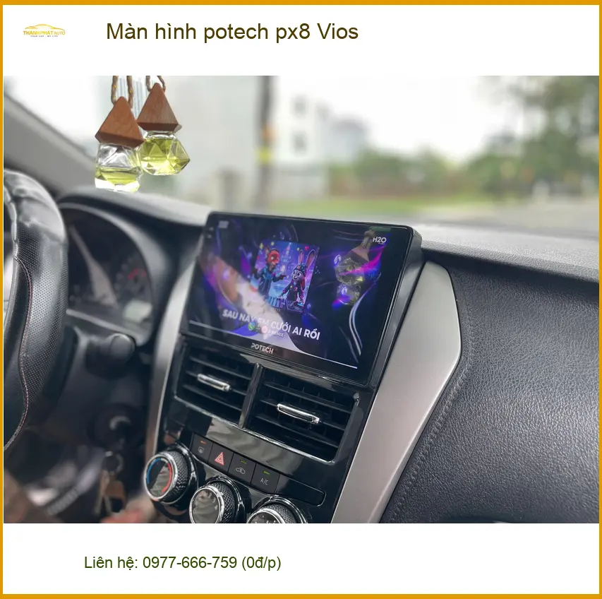 Bác Cường lắp Màn hình Potech PX8 cho Vios tại Quận 9 để lái xe tiện nghi hơn