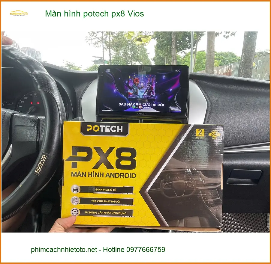 Bác Cường lắp Màn hình Potech PX8 cho Vios tại Quận 9 để lái xe tiện nghi hơn ảnh thực tế 2