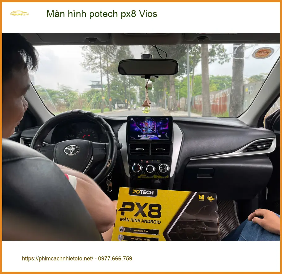 Bác Cường lắp Màn hình Potech PX8 cho Vios tại Quận 9 để lái xe tiện nghi hơn ảnh thực tế 4