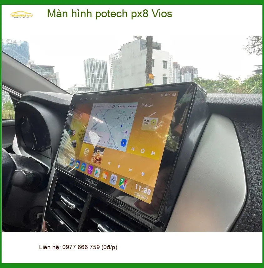 Anh Trọng lắp màn hình Potech PX8 cho Vios tại Quận Huyện Cần Giờ ảnh thực tế 2