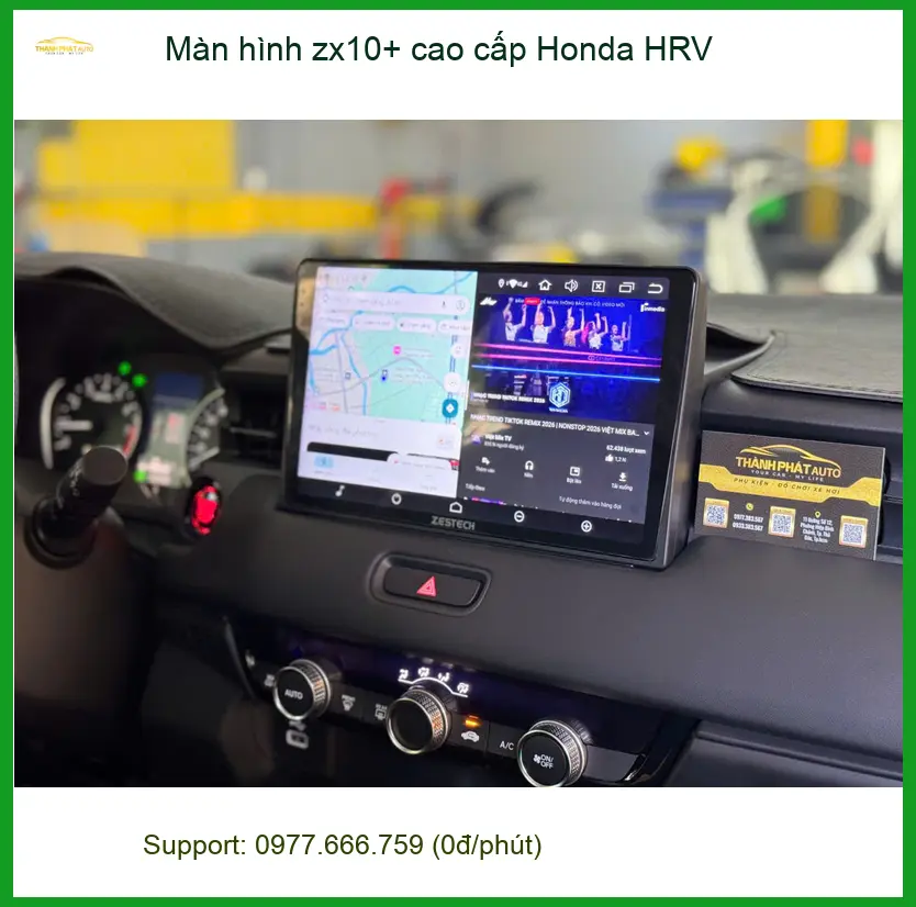 Anh Quang lắp màn hình ZX10+ cao cấp Honda HRV tại Quận 10 để nâng cấp trải nghiệm lái