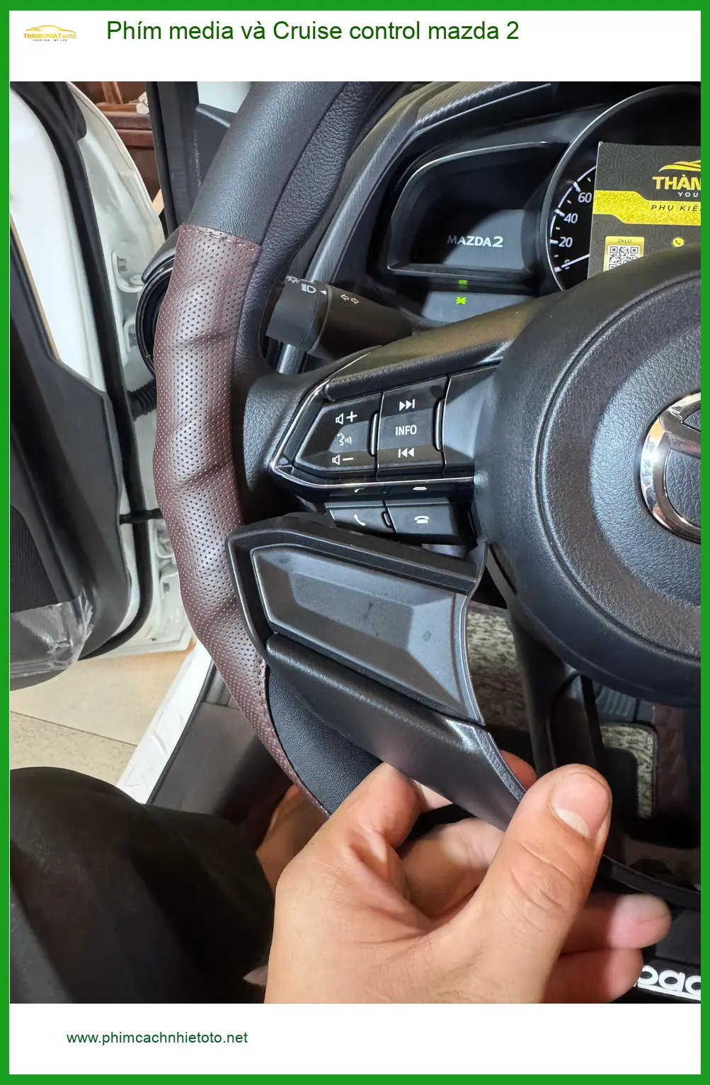 Anh Khải độ Phím media và Cruise control Mazda 2 ở Cần Giờ ảnh thực tế 3