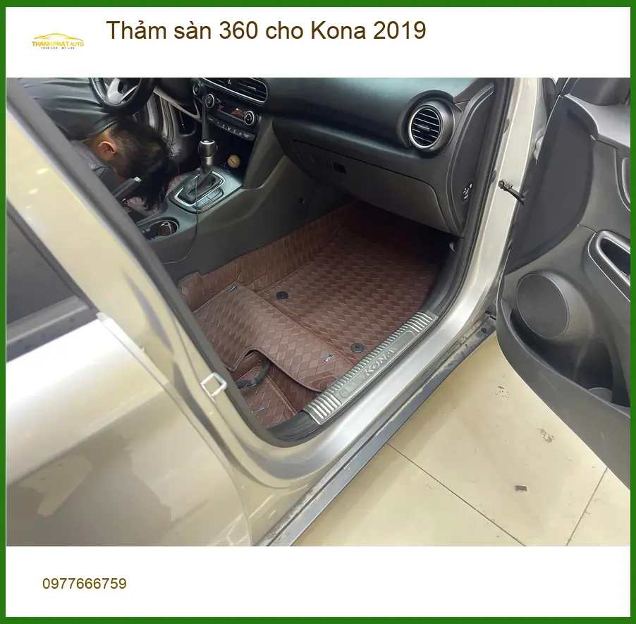Chú Minh lắp thảm sàn 360 cho Kona 2019 tại Quận Huyện Nhà Bè