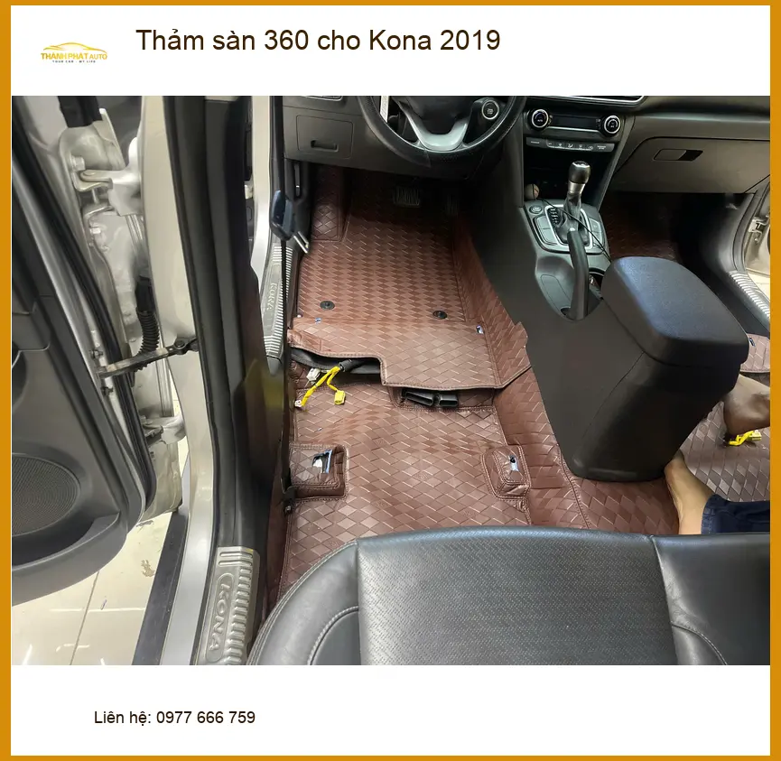 Chú Minh lắp thảm sàn 360 cho Kona 2019 tại Quận Huyện Nhà Bè ảnh thực tế 2