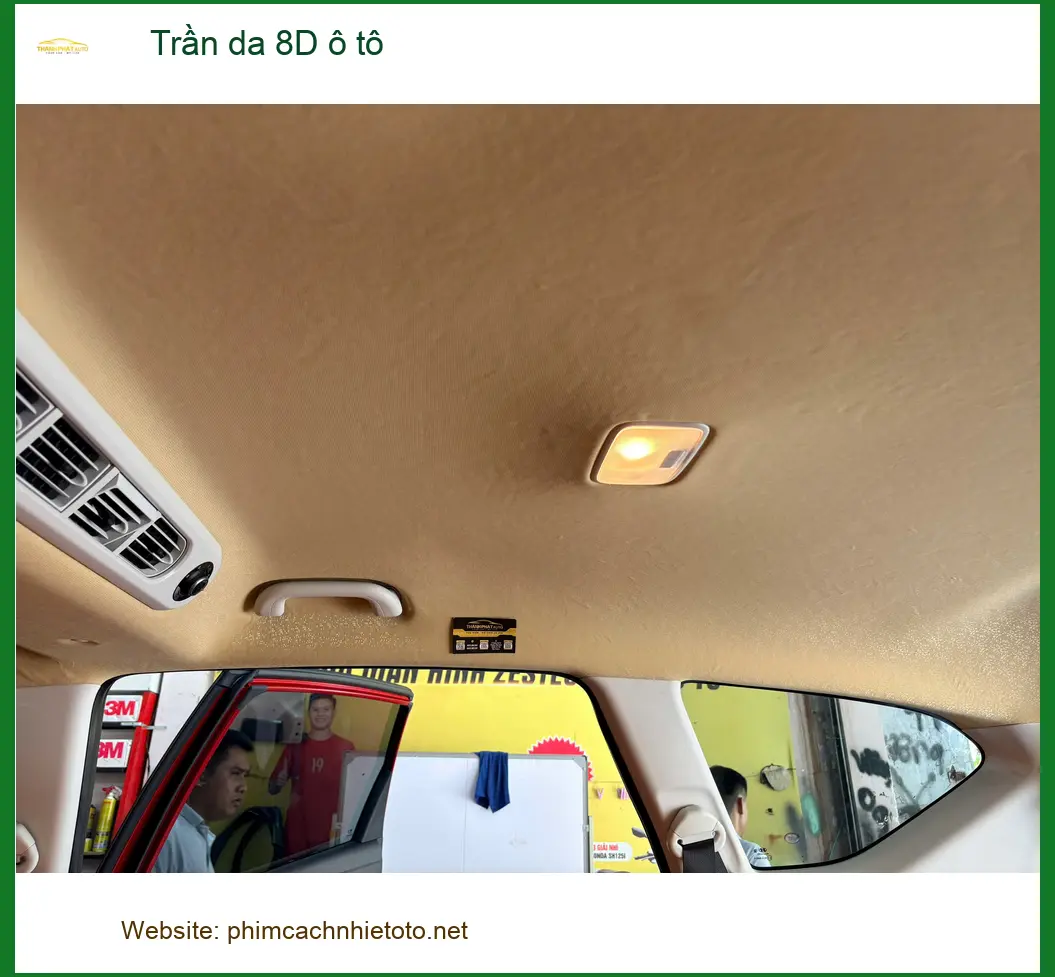 Anh Thạch bọc trần da 8D ô tô Toyota Camry tại Cần Giờ chống ẩm mốc ảnh thực tế 3