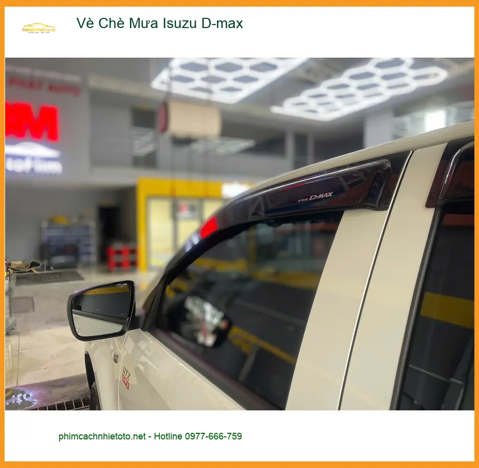Chú Sâm gắn Vè Che Mưa Isuzu D-max ở Quận 7 để tránh bụi và nước mưa vào xe ảnh thực tế 2