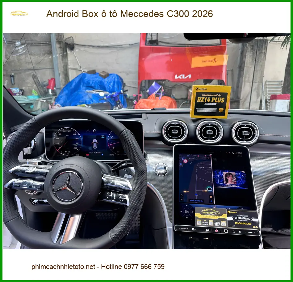 Địa chỉ lắp Android Box ô tô Mercedes C300 2026 chính hãng tại Quận 12 ảnh thực tế 4