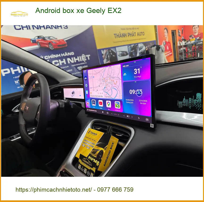 Chị Mai Anh lắp Android box xe Geely EX2 Quận 12 chính hãng, tư vấn kỹ ảnh thực tế 4