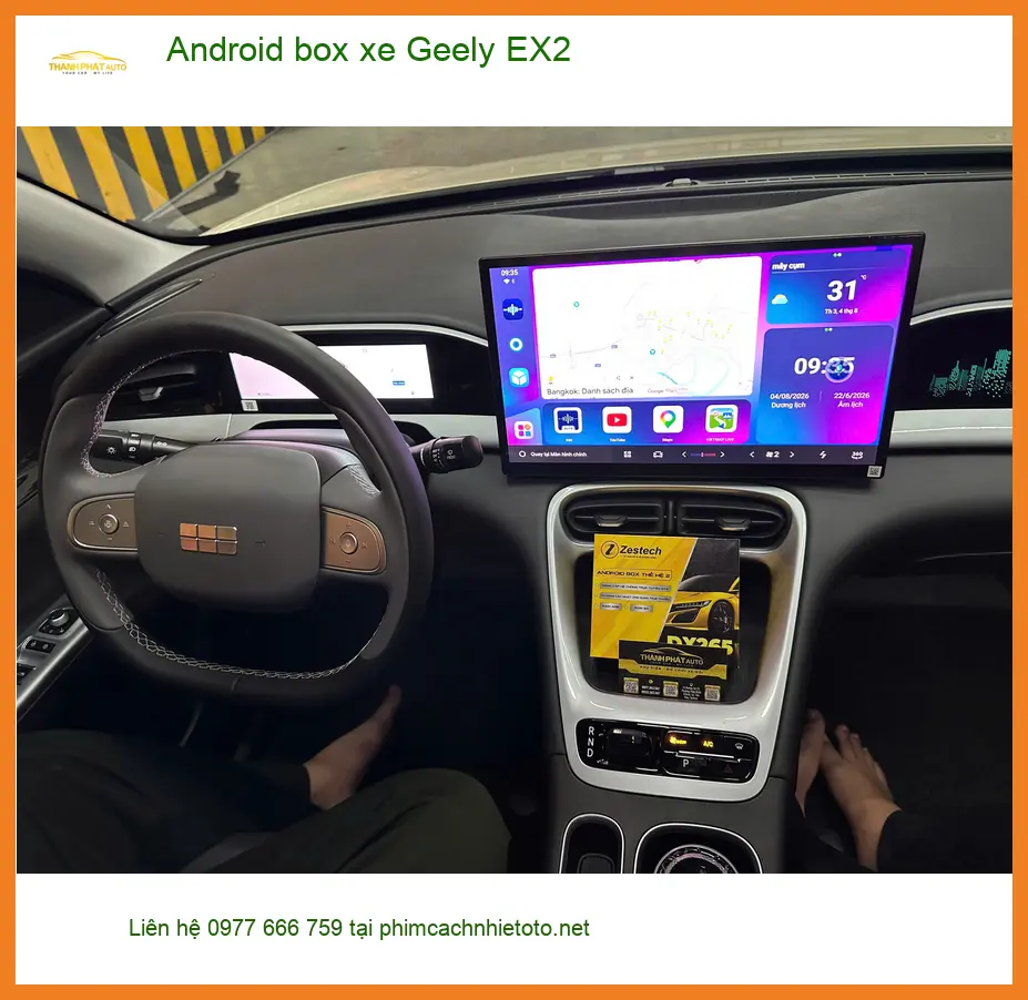 Anh Tấn lắp Android box cho Geely EX2 tại Hóc Môn tìm giải pháp giải trí ảnh thực tế 2