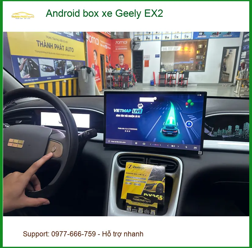 Anh Long lắp Android box xe Geely EX2 Quận 6 để giải trí đa phương tiện ảnh thực tế 4