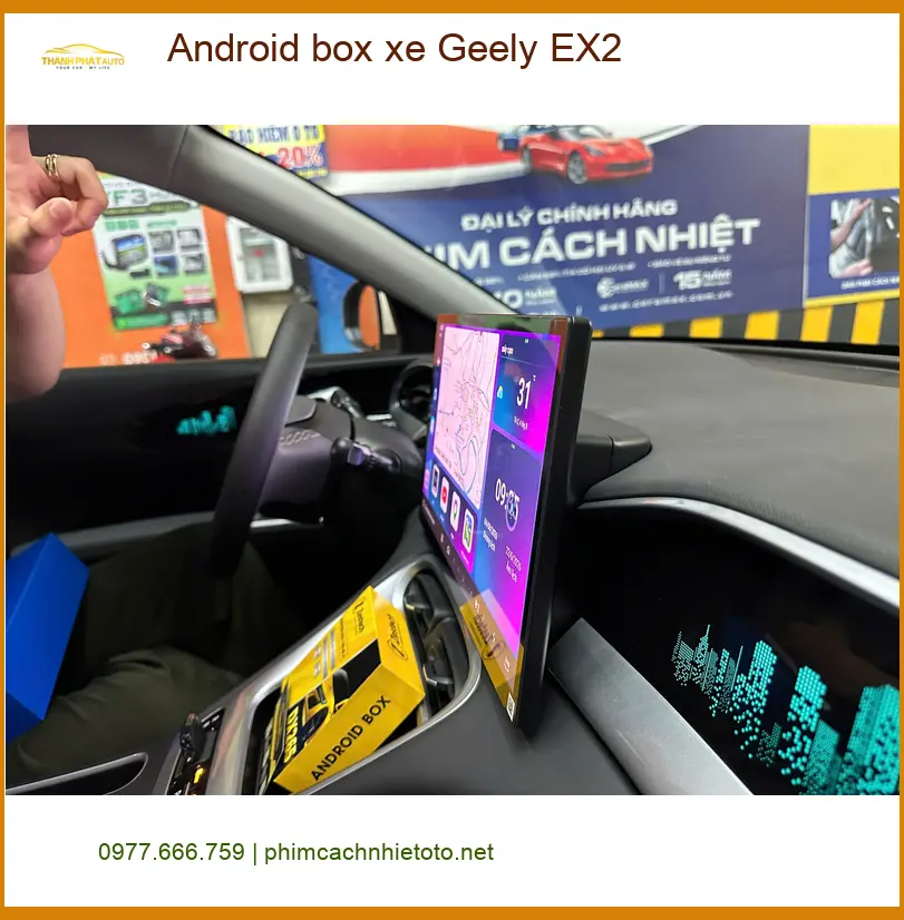 Anh Long lắp Android box xe Geely EX2 Quận 6 để giải trí đa phương tiện ảnh thực tế 5