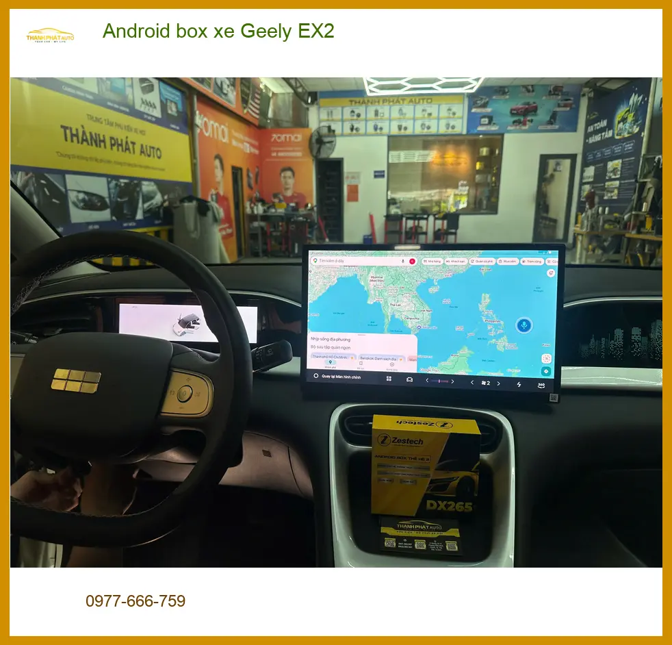 Anh Hào lắp Android box xe Geely EX2 tại Quận 1 để chuyến công tác không còn nhàm chán