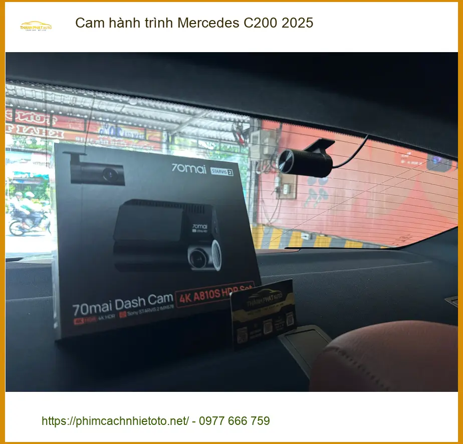 Anh Khải lắp cam hành trình Mercedes C200 2025 tại Quận 12 ảnh thực tế 2