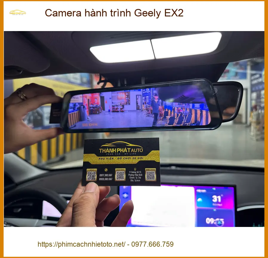 Anh Minh lắp Camera hành trình Geely EX2 tại Quận 12 để an tâm lái xe đường dài ảnh thực tế 3