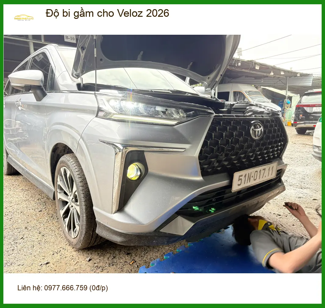 Anh Minh Khôi độ bi gầm cho Veloz 2026 vì đèn zin quá yếu tại Thủ Đức ảnh thực tế 3