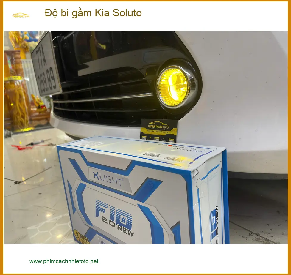 Chị Thảo độ bi gầm Kia Soluto tại Quận 9 để tăng cường ánh sáng khi đi đêm ảnh thực tế 2