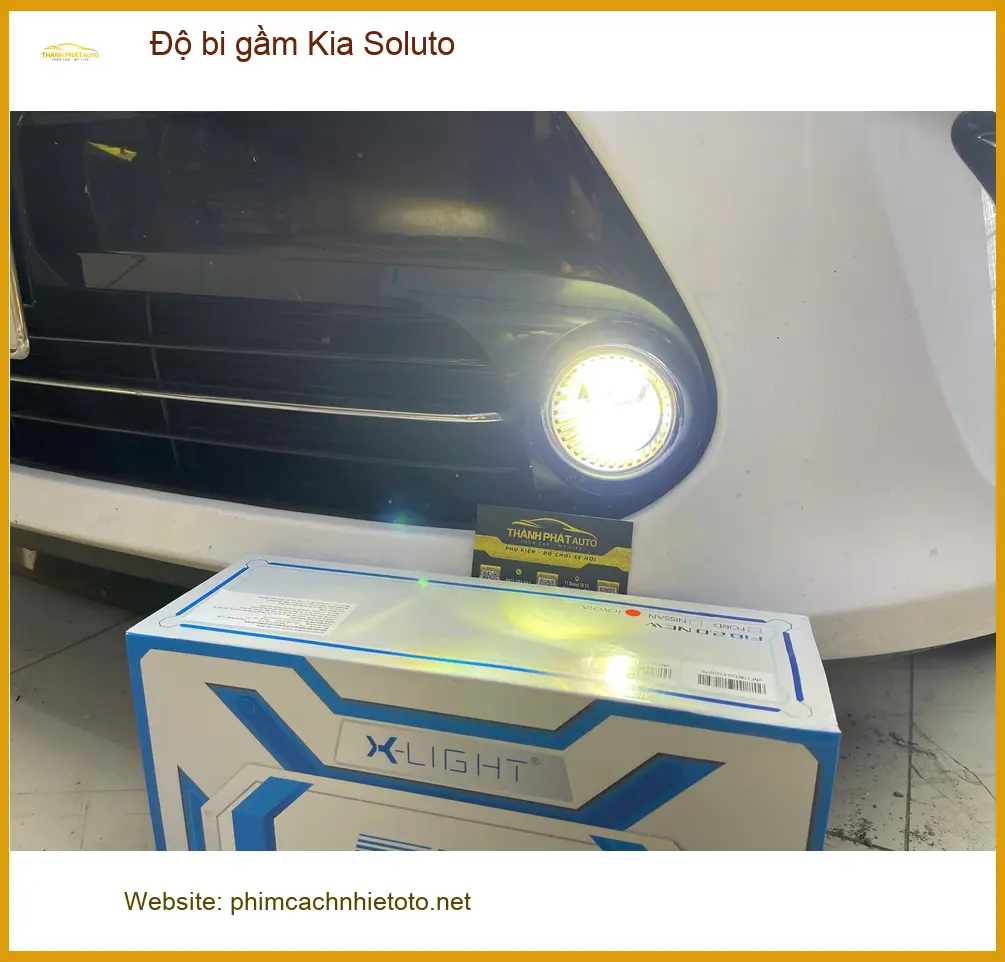 Chị Thảo độ bi gầm Kia Soluto tại Quận 9 để tăng cường ánh sáng khi đi đêm ảnh thực tế 4