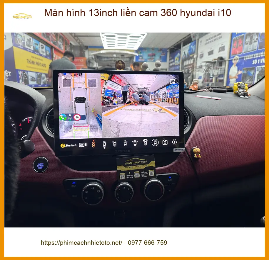Anh Đạt lắp màn hình 13inch liền cam 360 Hyundai i10 ở Quận 12 ảnh thực tế 3