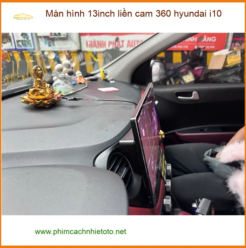 Anh Đạt lắp màn hình 13inch liền cam 360 Hyundai i10 ở Quận 12 ảnh thực tế 4