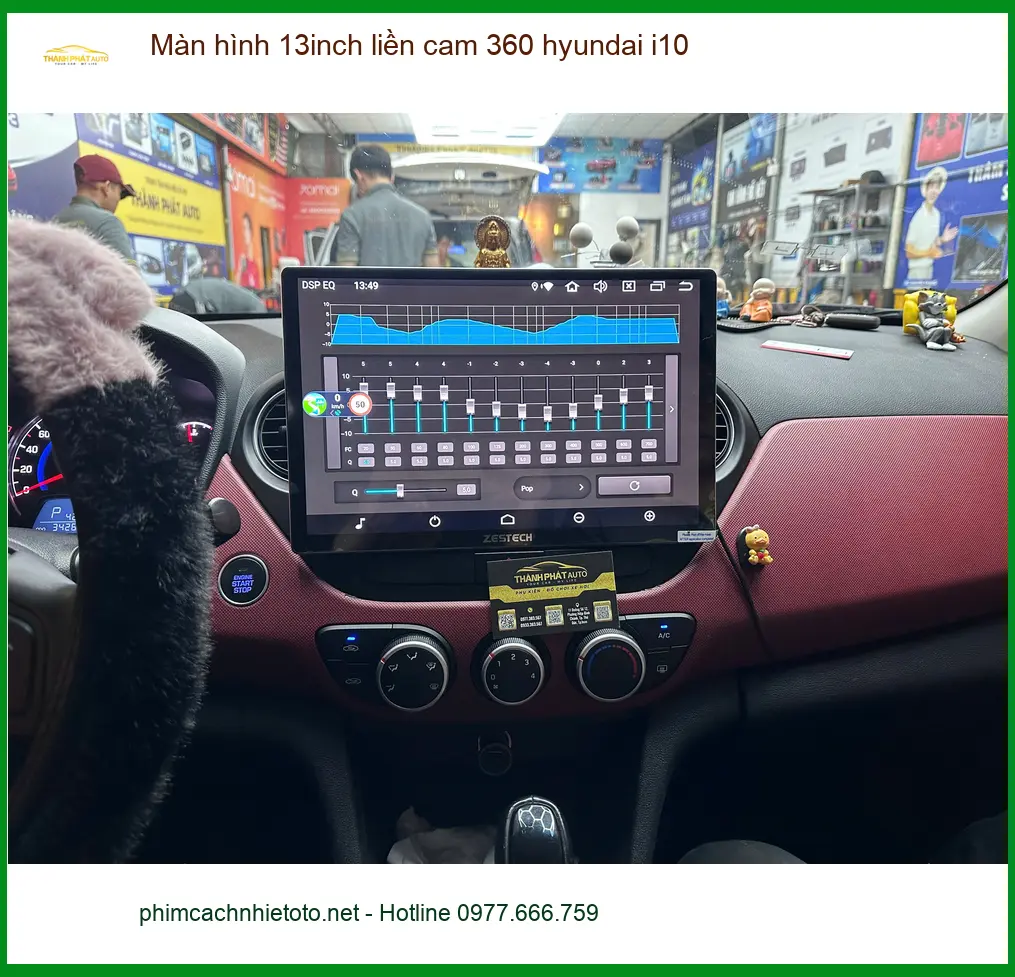 Anh Đạt lắp màn hình 13inch liền cam 360 Hyundai i10 ở Quận 12 ảnh thực tế 5