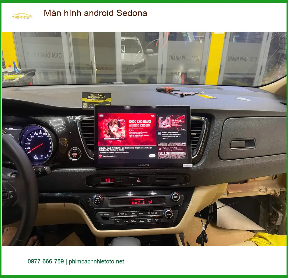 Anh Bách lắp màn hình Android Sedona tại Quận 9 để nâng cấp giải trí trên xe ảnh thực tế 2