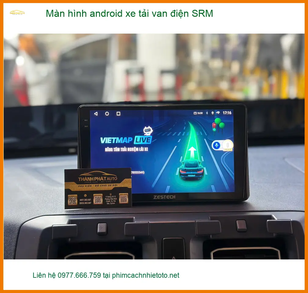 Bác Lâm lắp màn hình Android cho xe tải van điện SRM ở Quận 12 ảnh thực tế 3