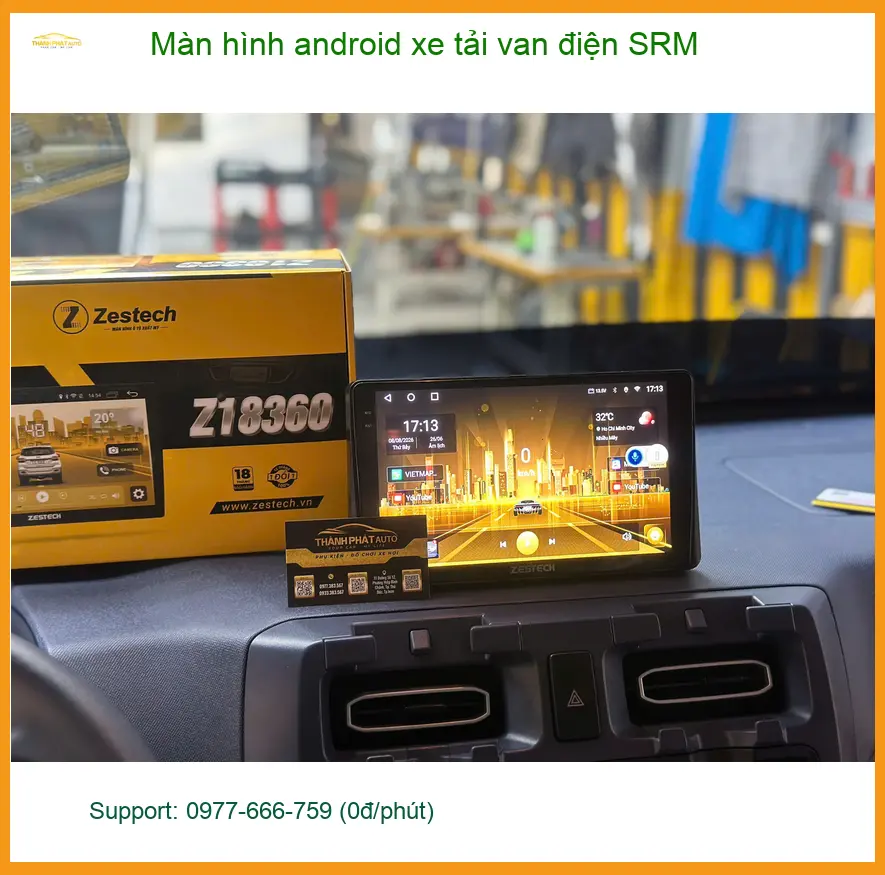Bác Lâm lắp màn hình Android cho xe tải van điện SRM ở Quận 12 ảnh thực tế 4