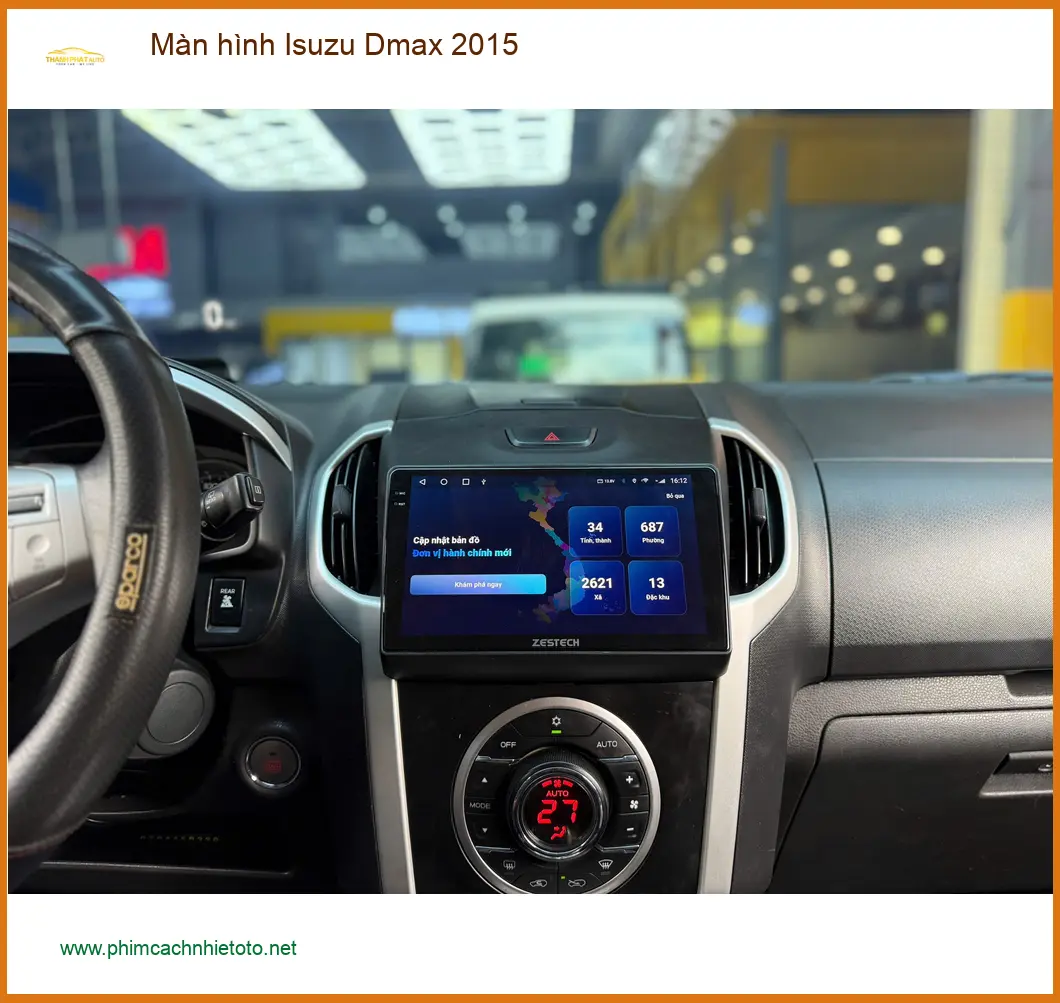 Chú Hưng nâng cấp màn hình Isuzu Dmax 2015 tại Quận Thủ Đức vì màn zin cũ đã hỏng ảnh thực tế 3