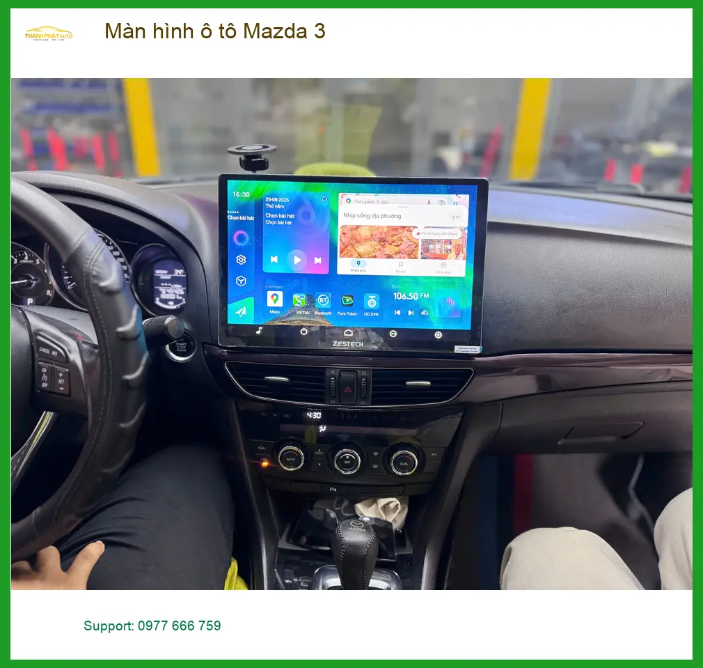 Anh Minh nâng cấp màn hình ô tô Mazda 3 tại Quận 9 do màn zin cũ ảnh thực tế 2