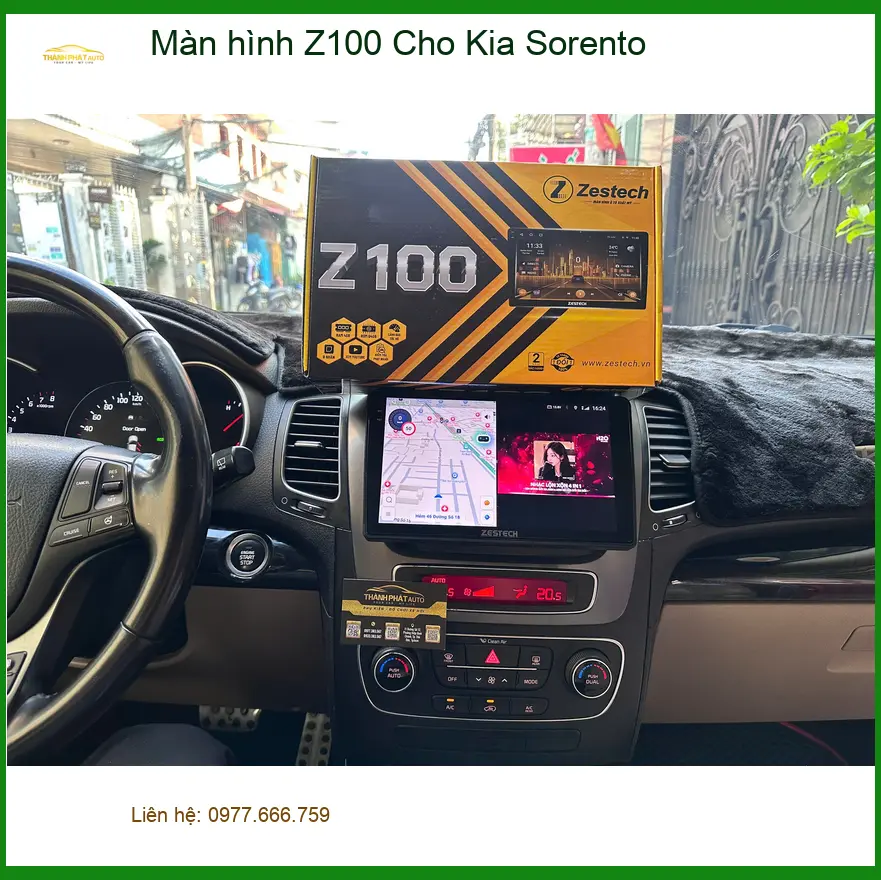 Chú Bình lắp màn hình Z100 cho Kia Sorento ở Quận 12 nâng cấp tiện ích ảnh thực tế 2