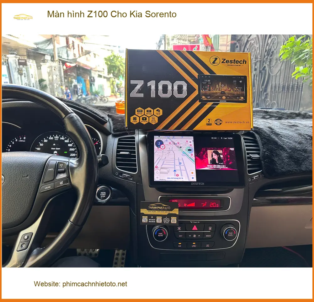 Chú Bình lắp màn hình Z100 cho Kia Sorento ở Quận 12 nâng cấp tiện ích ảnh thực tế 4