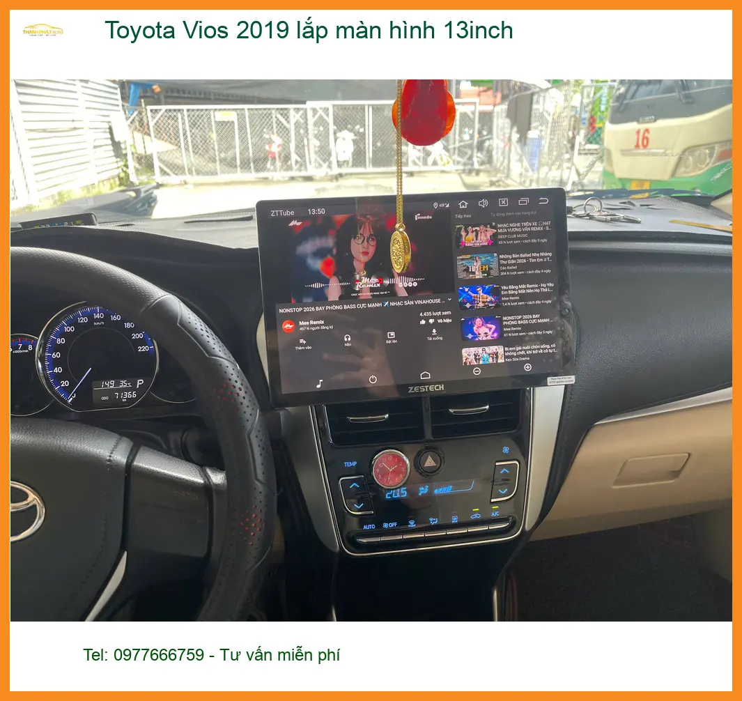 Chú Minh Toyota Vios 2019 lắp màn hình 13inch tại Quận 9 vì màn zin cũ ảnh thực tế 4