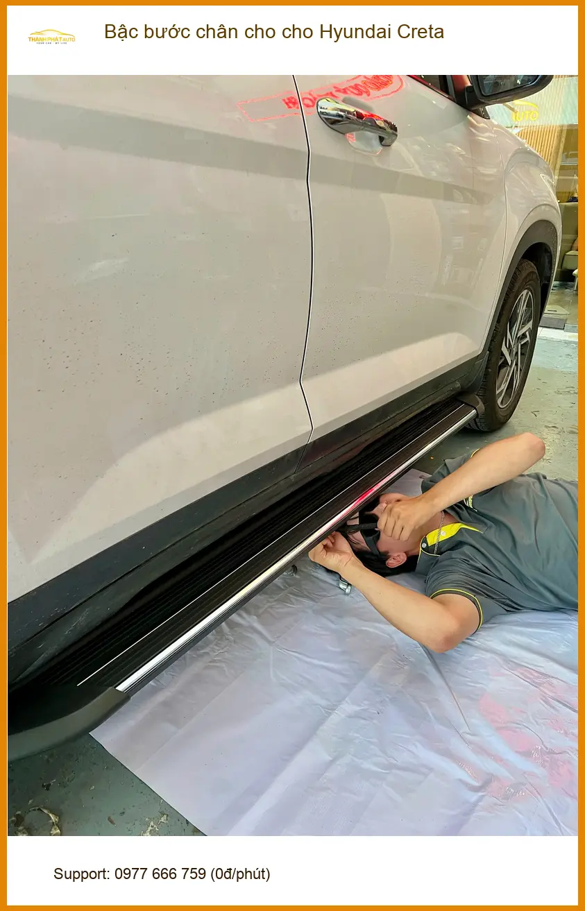 Anh Long lắp bậc bước chân cho Hyundai Creta tại Quận Thủ Đức để gia đình dễ dàng lên xuống ảnh thực tế 2