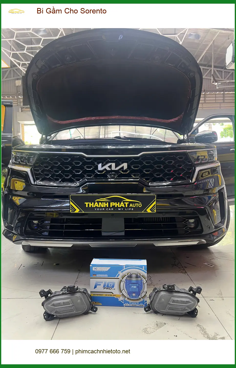 Anh Long độ bi gầm cho Kia Sorento vì đèn zin quá yếu khi trời mưa lớn tại Quận 9