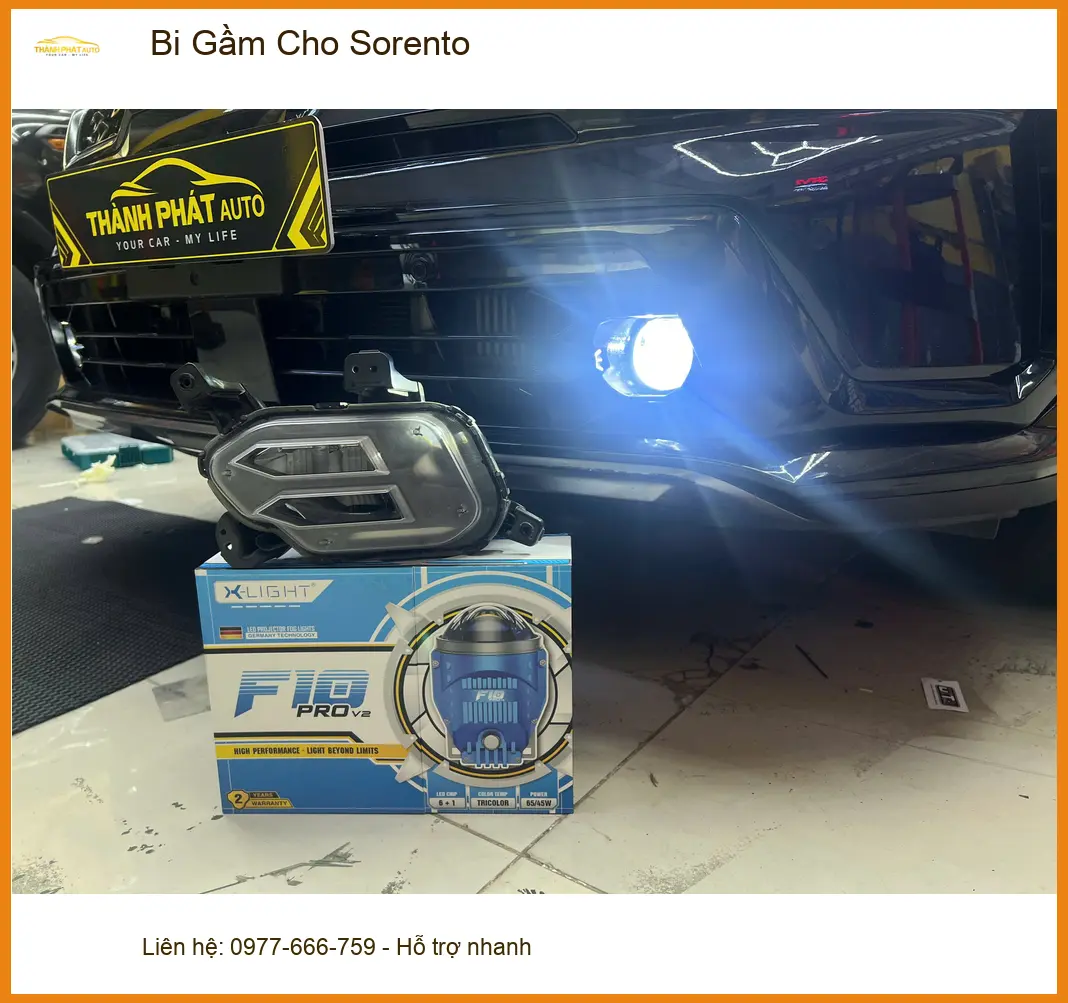 Anh Long độ bi gầm cho Kia Sorento vì đèn zin quá yếu khi trời mưa lớn tại Quận 9 ảnh thực tế 2