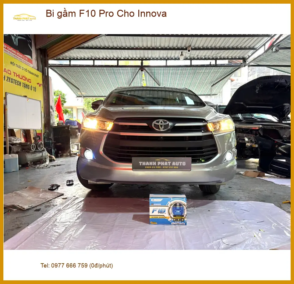 Anh Khải lắp bi gầm F10 Pro cho Toyota Innova tại Quận Thủ Đức vì đèn zin yếu khi đi đêm
