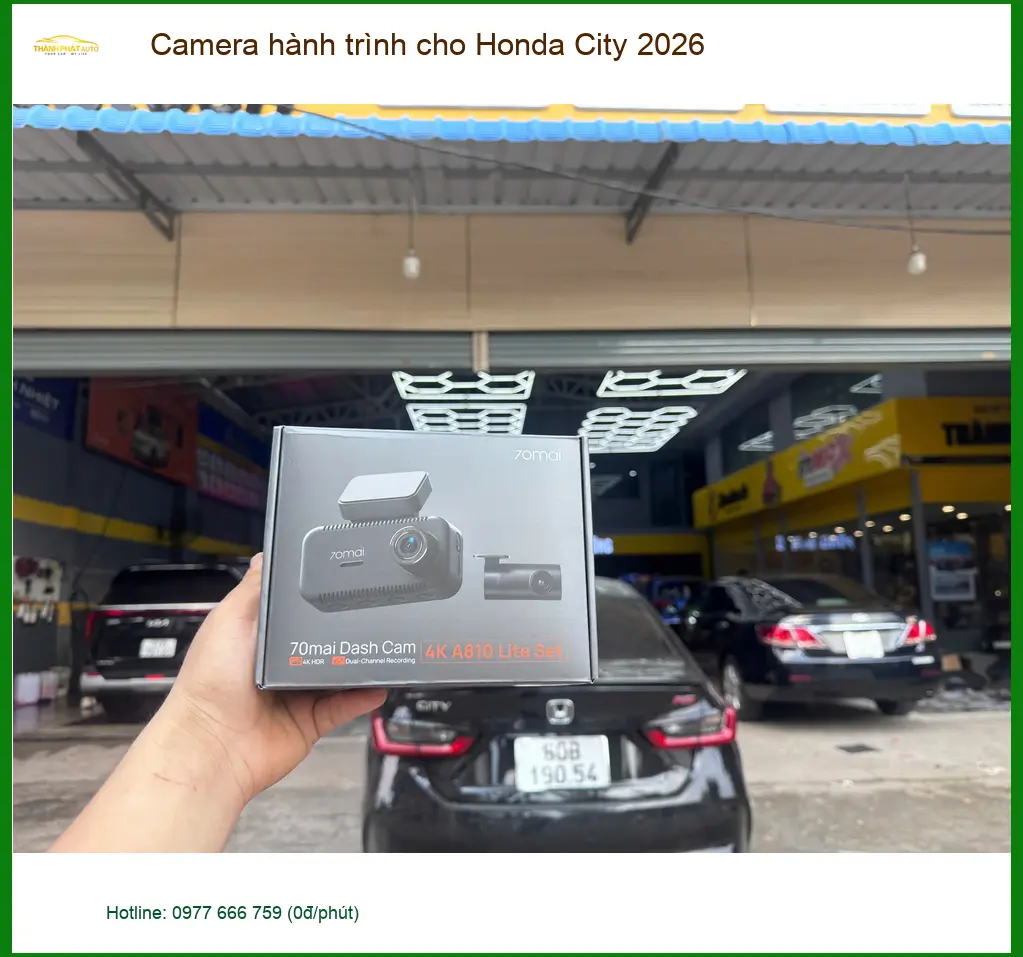 Chị Hằng trang bị Camera hành trình cho Honda City 2026 ở Quận 9 để an toàn hơn ảnh thực tế 2