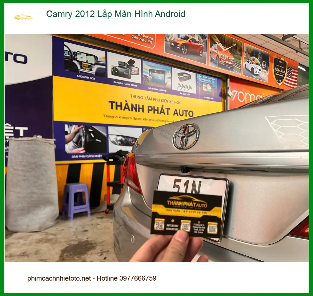 Cô Bích lắp màn hình Android cho Camry 2012 tại Quận 12, màn zin đã lỗi thời ảnh thực tế 3
